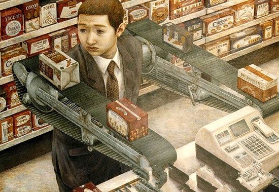 日本超现实主义油画 揭露社会阴暗面(图)(4)_环